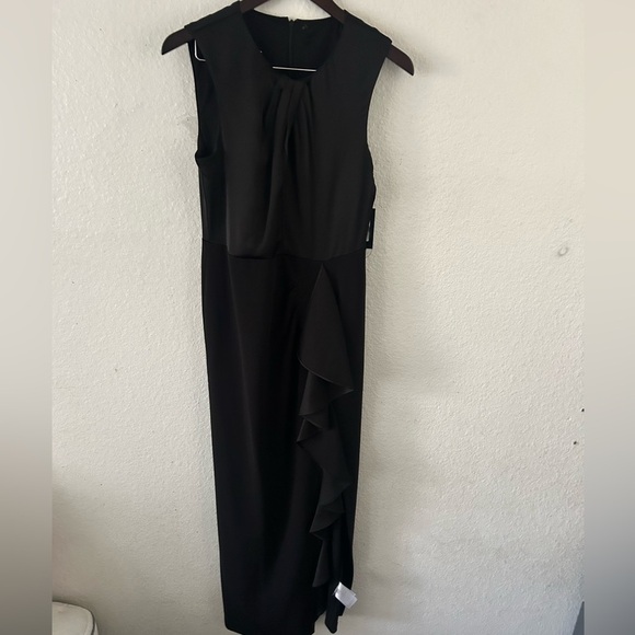 NWT DKNY Women's Twist-Front Cascade Ruffle Column Gown Formal Event Classic Sz6 - Picture 16 of 16